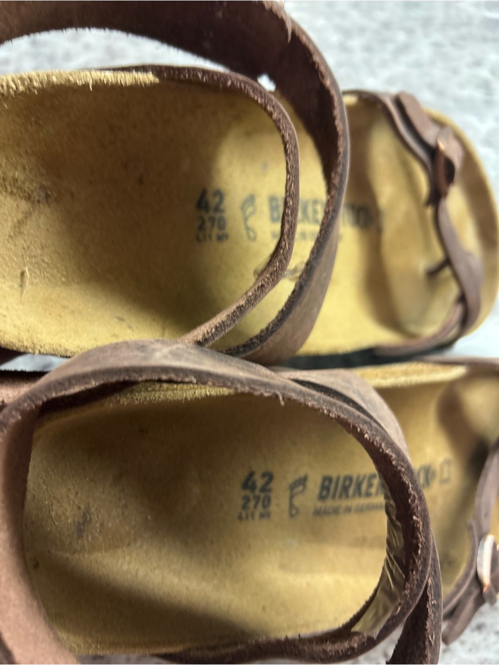 Birkenstock Yara Brown Leather Ankle-Strap Sandals women’s size 11(42) - Picture 6 of 7
